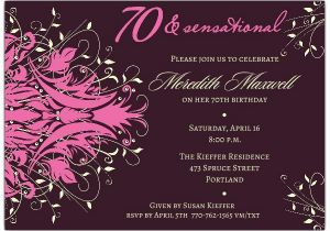 Surprise 70th Birthday Invitations Templates andromeda Pink 70th Birthday Invitations Paperstyle