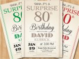 Surprise 80th Birthday Invitation Wording Surprise 80th Birthday Invitation Red Gold Purple Pink