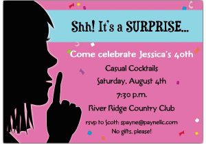 Surprise Birthday Dinner Invitation Wording Keep It Quiet Surprise Invitations Paperstyle