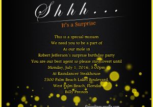 Surprise Birthday Dinner Invitation Wording Surprise Birthday Invitation Wording Sample Surprise