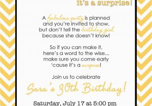 Surprise Birthday Invitation Message Wording for Surprise Birthday Party Invitations Free