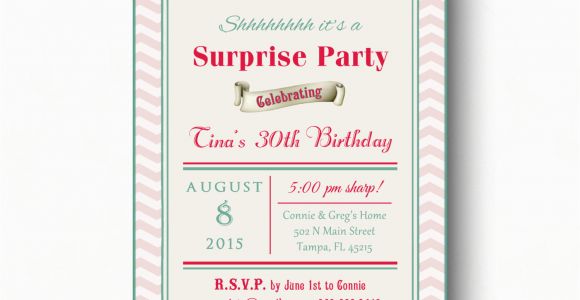 Surprise Birthday Invitation Wording for Adults Surprise 30th Birthday Invitation Adult Surprise Birthday