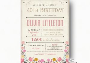 Surprise Birthday Party Invitations for Adults Adult Surprise Birthday Invites Rustic Surprise Birthday