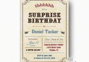 Surprise Birthday Party Invitations for Adults Adult Surprise Birthday Invites Vintage Surprise Party