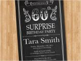 Surprise Birthday Party Invitations for Men 60th Birthday Invitation Chalkboard Surprise Birthday Men