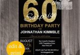 Surprise Birthday Party Invitations for Men 60th Surprise Birthday Invitation Surprise Birthday