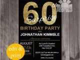 Surprise Birthday Party Invitations for Men 60th Surprise Birthday Invitation Surprise Birthday