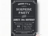 Surprise Birthday Party Invitations for Men Adult Surprise Birthday Invitation Black Surprise Party