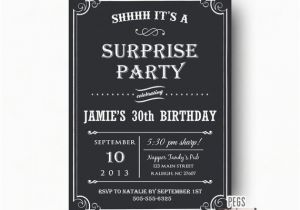 Surprise Birthday Party Invitations for Men Adult Surprise Birthday Invitation Black Surprise Party