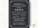 Surprise Birthday Party Invitations for Men Adult Surprise Birthday Invite 40th Birthday Invitation