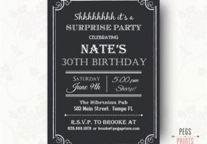 Surprise Birthday Party Invitations for Men Adult Surprise Birthday Invite 40th Birthday Invitation
