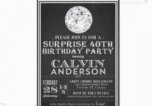Surprise Birthday Party Invitations for Men Items Similar to Disco Adult Surprise Birthday Invitation