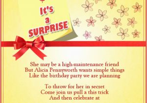 Surprise Birthday Party Invite Wording Surprise Birthday Party Invitation Wording Wordings and