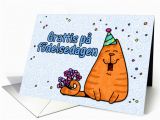 Swedish Birthday Card Happy Birthday Cat Swedish Card 254467