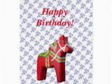 Swedish Birthday Card Swedish Horse Birthday Card Zazzle