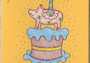 Swedish Birthday Card Swedish Pig Birthday Card Swedish Birthday Vintage Style