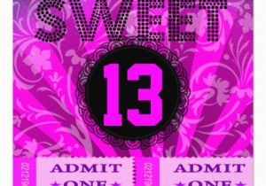Sweet 13 Birthday Invitations 13th Sweet 13 Birthday Party Tickets Fun 5 25 Quot Square