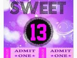Sweet 13 Birthday Invitations 13th Sweet 13 Birthday Party Tickets Fun 5 25×5 25 Square