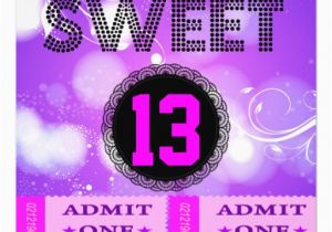Sweet 13 Birthday Invitations 13th Sweet 13 Birthday Party Tickets Fun 5 25×5 25 Square