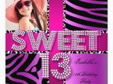 Sweet 13 Birthday Invitations Personalized 13th Birthday Invitations