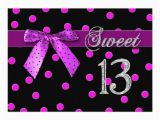 Sweet 13 Birthday Invitations Sweet 13 Birthday Party Invitation Fuchsia Polka 5 Quot X 7