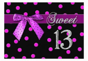 Sweet 13 Birthday Invitations Sweet 13 Birthday Party Invitation Fuchsia Polka 5 Quot X 7