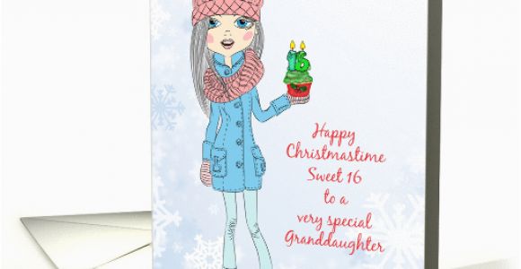 Sweet 16 Birthday Cards for Granddaughter Christmas Birthday Sweet 16 Granddaughter Card 1368310