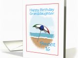 Sweet 16 Birthday Cards for Granddaughter Happy Birthday Sweet 16 for Granddaughter Custom Beach