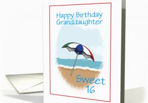 Sweet 16 Birthday Cards for Granddaughter Happy Birthday Sweet 16 for Granddaughter Custom Beach