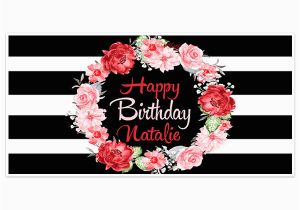 Sweet 16 Birthday Flowers Stripes Flowers Sweet Sixteen 16 Birthday Banner