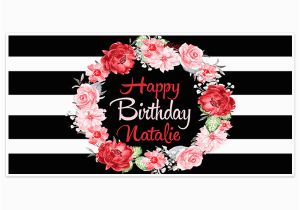 Sweet 16 Birthday Flowers Stripes Flowers Sweet Sixteen 16 Birthday Banner