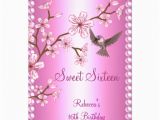 Sweet 16 Birthday Flowers Sweet 16 Birthday asian Pink Pearl Flowers Bird 5×7 Paper