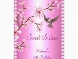 Sweet 16 Birthday Flowers Sweet 16 Birthday asian Pink Pearl Flowers Bird 5×7 Paper