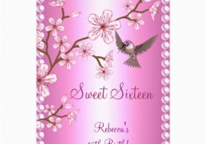 Sweet 16 Birthday Flowers Sweet 16 Birthday asian Pink Pearl Flowers Bird 5×7 Paper