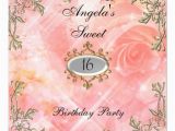 Sweet 16 Birthday Flowers Sweet 16 Birthday Invitation Pink Flowers 5 25 Quot Square