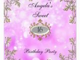 Sweet 16 Birthday Flowers Sweet 16 Birthday Invitation Pueple Flowers 5 25 Quot Square