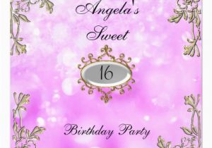 Sweet 16 Birthday Flowers Sweet 16 Birthday Invitation Pueple Flowers 5 25 Quot Square