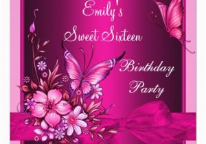 Sweet 16 Birthday Flowers Sweet Sixteen 16 Pink Flowers butterfly Birthday