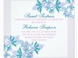 Sweet 16 Birthday Flowers Sweet Sixteen Aqua Flowers Birthday Invitation Zazzle