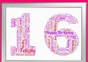 Sweet 16 Birthday Gifts for Her Personalised Birthday Gift 16 16th Sixteen Sixteenth