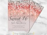 Sweet 16 Birthday Invitation Wording Sweet 16 Invitation Sweet Sixteen Coral Glitter Invite 16th