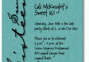 Sweet 16 Birthday Invitation Wording Sweet Sixteen Shimmery Teal Invitation 16th Birthday