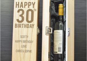 Sweet Birthday Gifts for Him Personalised 30th Birthday Gift Wooden Wine Box