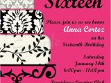 Sweet Sixteen Birthday Invitation Wording Printable Sweet Sixteen Party Invitation