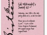 Sweet Sixteen Birthday Invitation Wording Sweet Sixteen Shimmery Pink Invitation 16th Birthday