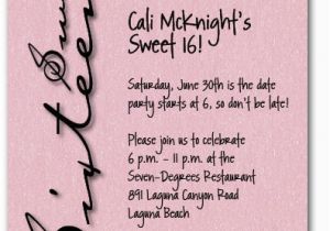 Sweet Sixteen Birthday Invitation Wording Sweet Sixteen Shimmery Pink Invitation 16th Birthday