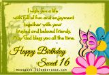 Sweet Words for Birthday Girl 16th Birthday Wishes 365greetings Com