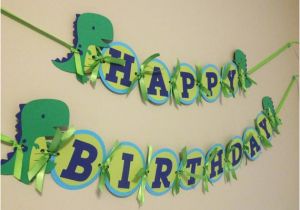 T Rex Happy Birthday Banner Boys Birthday Banner Dinosaur Birthday Decorations T Rex