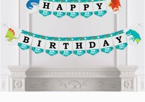 T Rex Happy Birthday Banner Roar Dinosaur Dino Mite T Rex Birthday Party Bunting