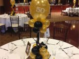 Table Decorations for A 50th Birthday Party Black and Gold Balloon Centerpieces for A 50th Birthday or